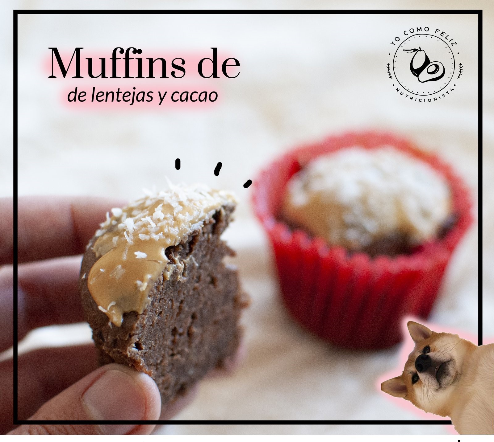 muffins de lentejas y cacao