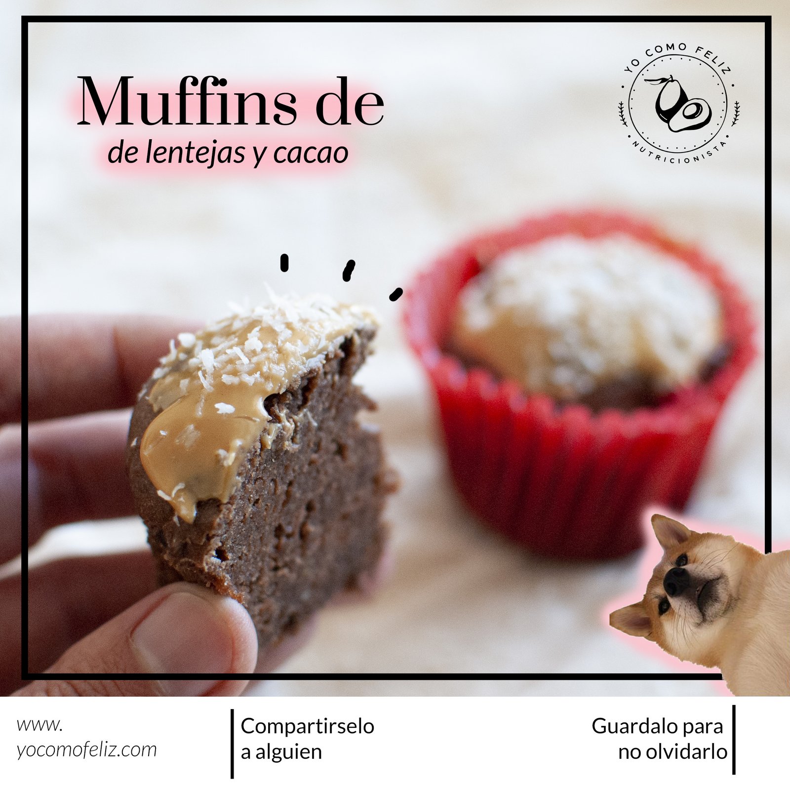 Muffins de lentejas y cacao