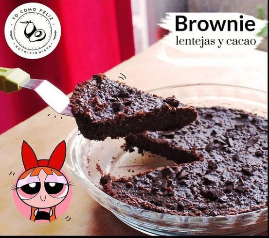 Brownie de lentejas y cacao