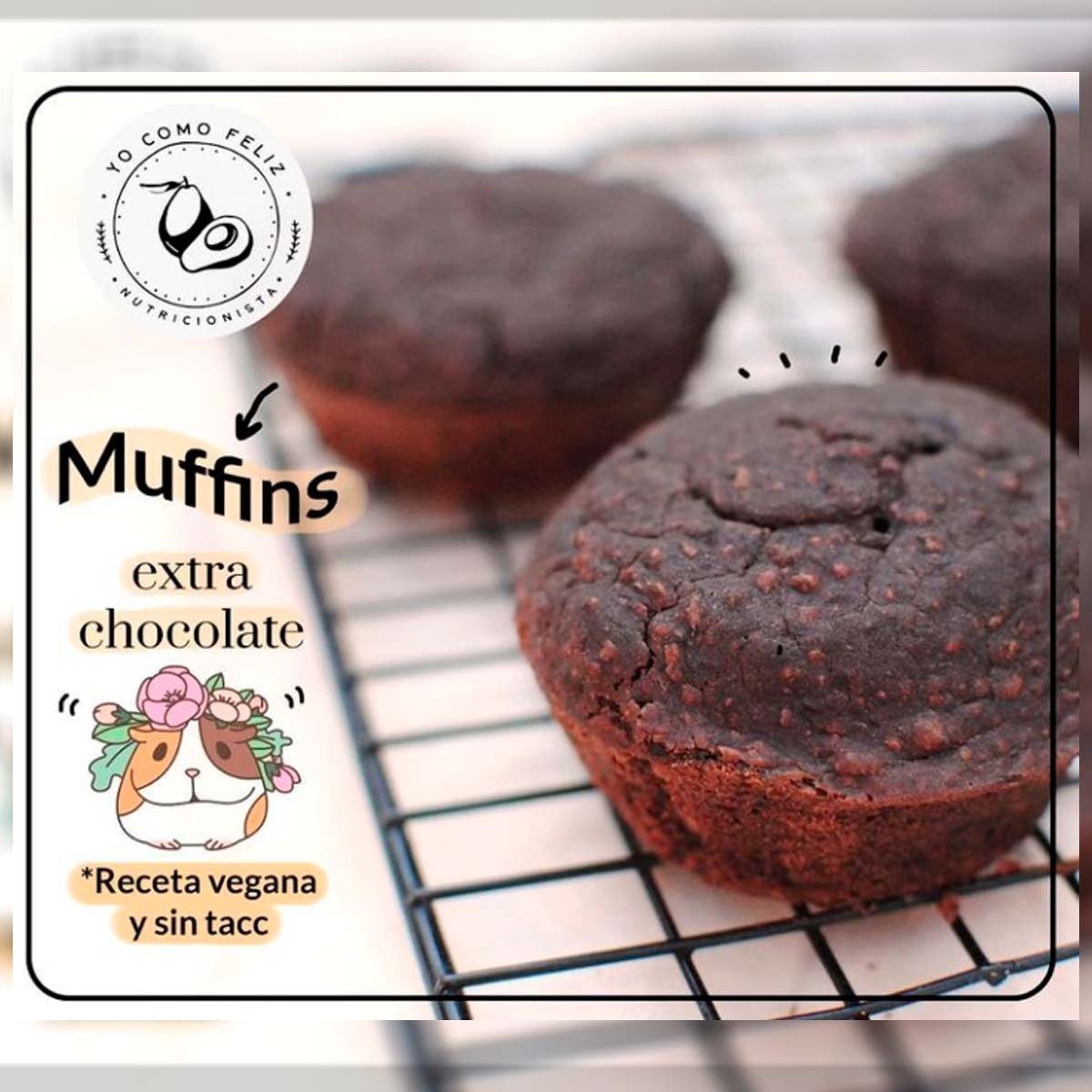 Muffins extra chocolate veganos y sin tacc
