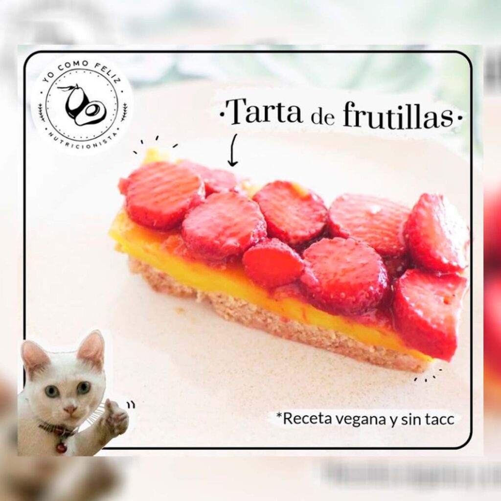 Tarta de frutilla vegana sin tacc