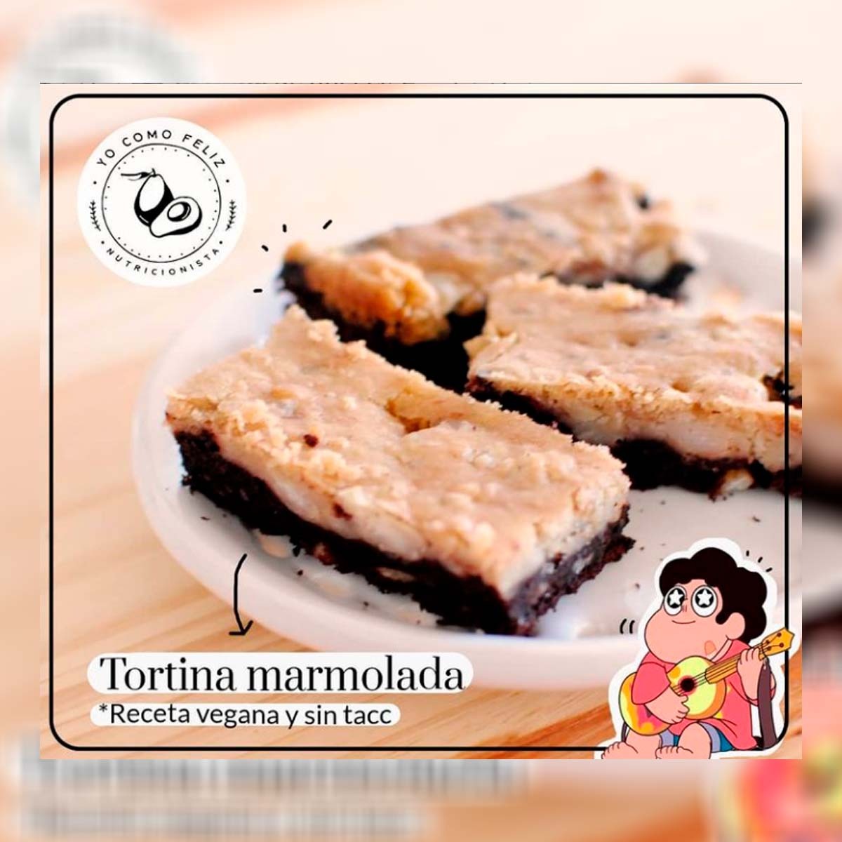 Tortina marmolada vegana sin tacc