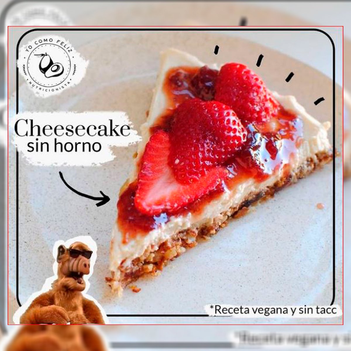 Cheesecake vegana sin horno