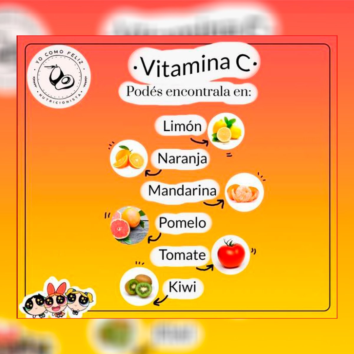 Vitamina C - podes encontrarla en