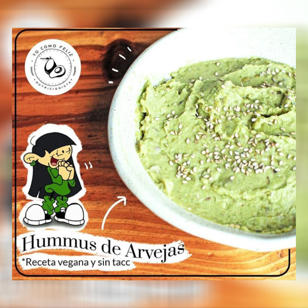 Hummus de arvejas vegano sin tacc