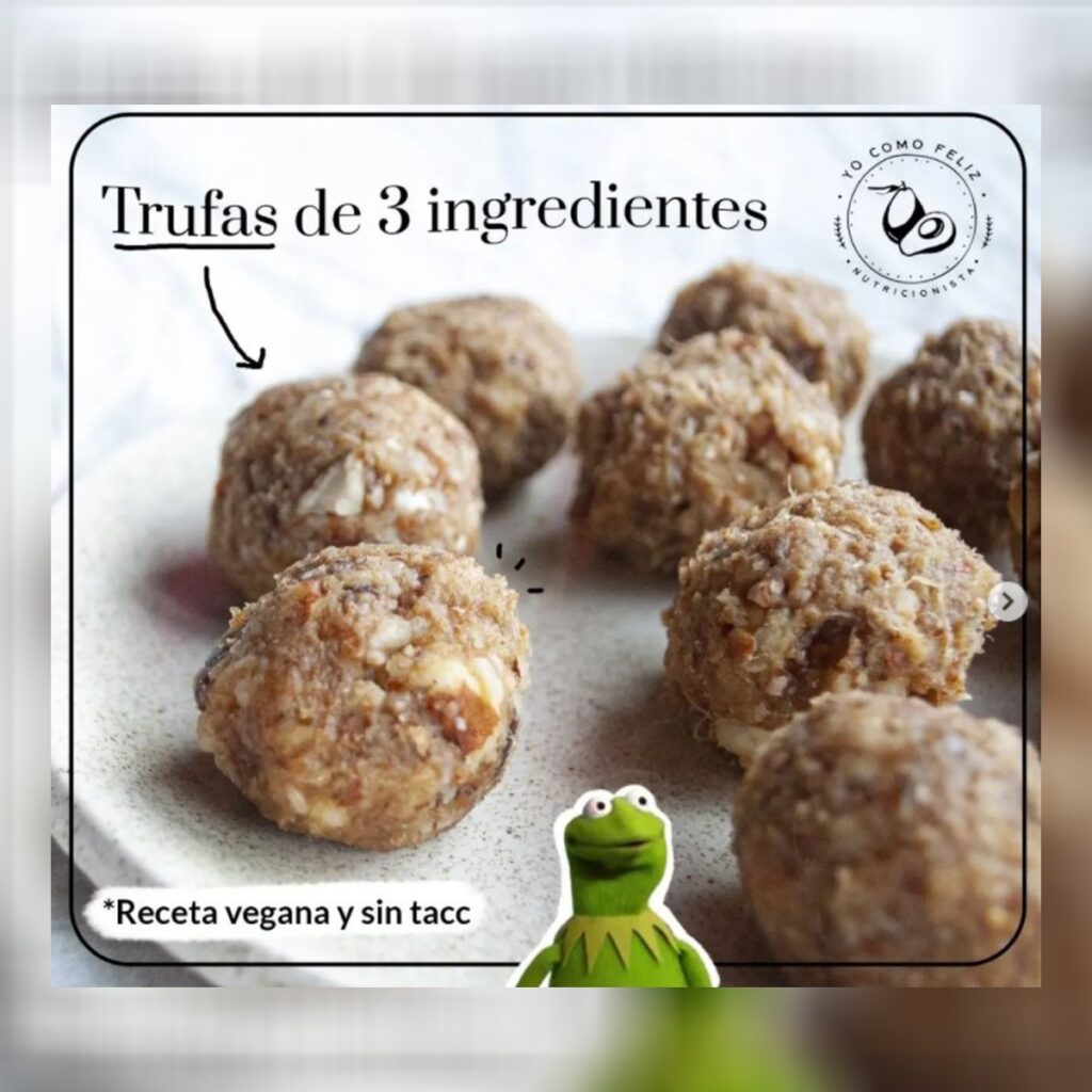 Trufas de 3 ingredientes veganas y sin tacc