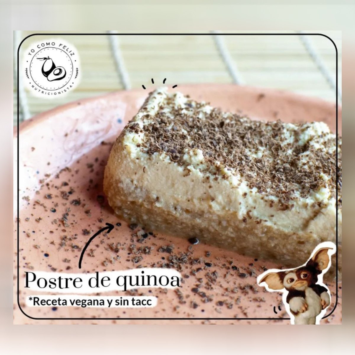 Postre de quinoa vegano sin tacc