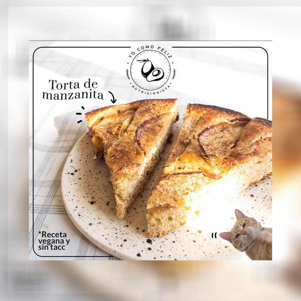 Torta de manzanita vegana sin tacc