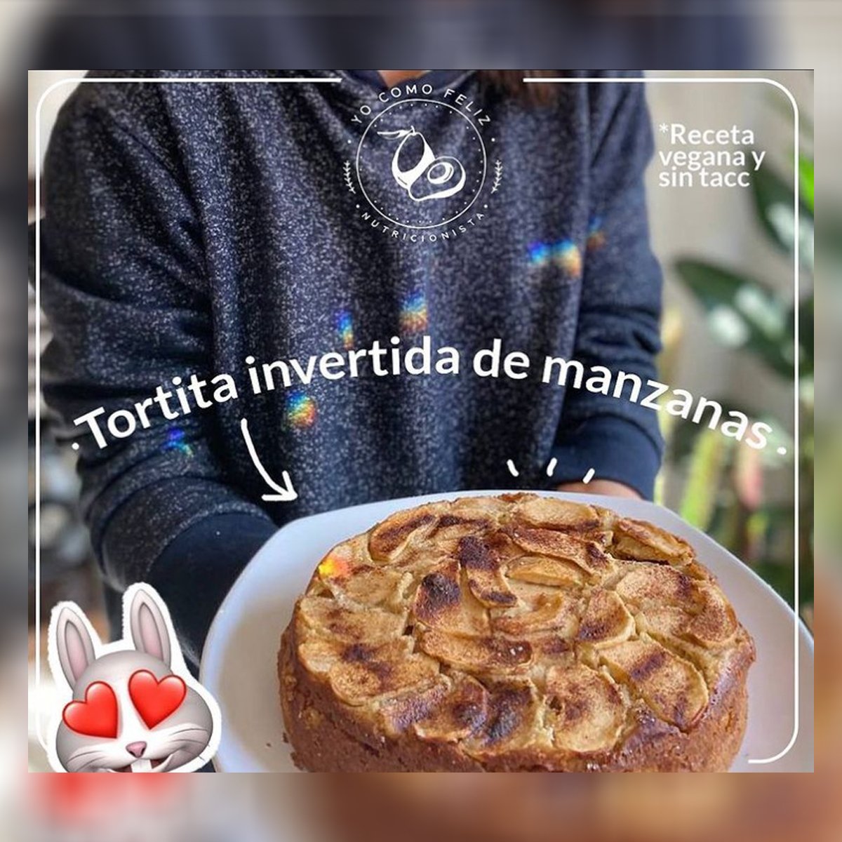 Torta invertida de manzanas vegana sin tacc