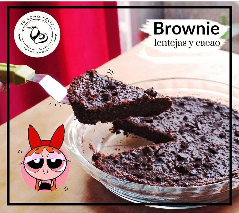 Brownie de Lentejas y Cacao